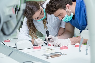 Technicians working in dental lab