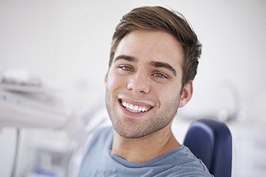 Younger man with healthy teeth and gums